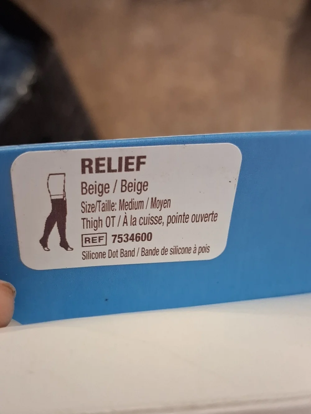 NWT JOBST Relief Thigh High 15-20 mmHg Compression Stockings, Open Toe with